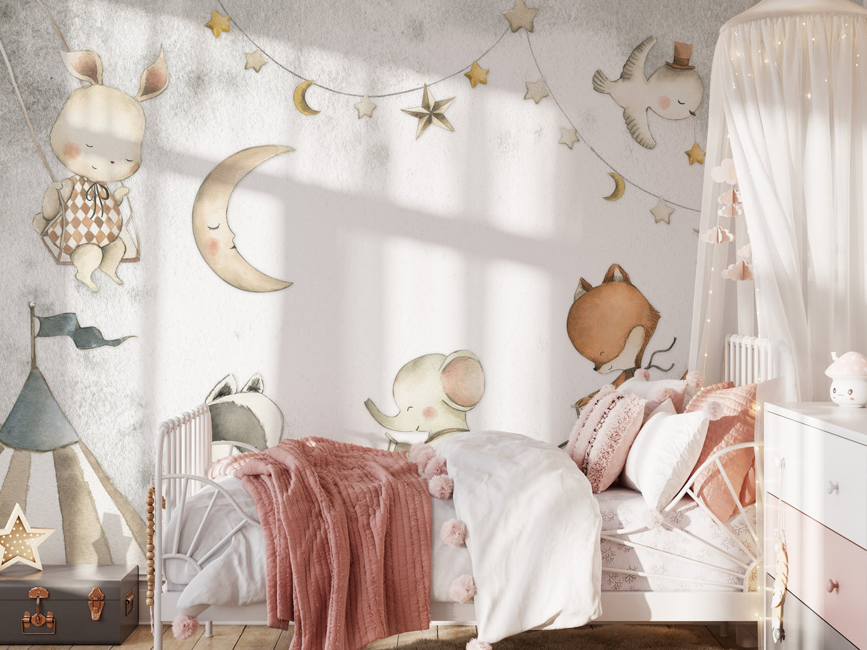 Forest Friends Wallpaper - Peel and Stick Nursery Mural