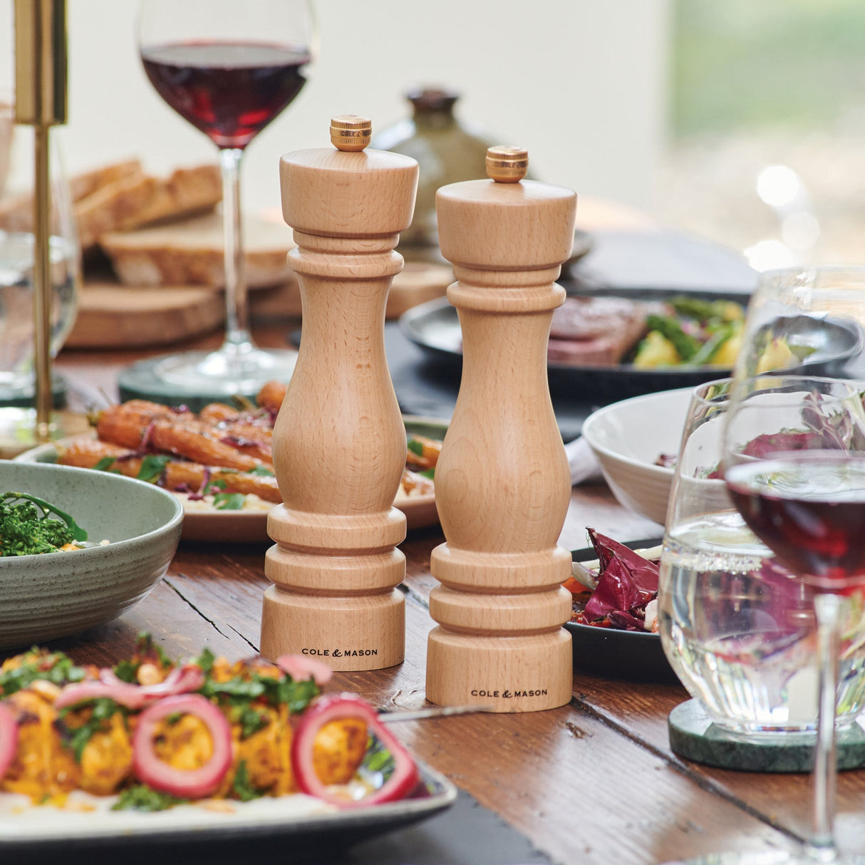 Cole & Mason London Natural Beech Salt & Pepper Mills