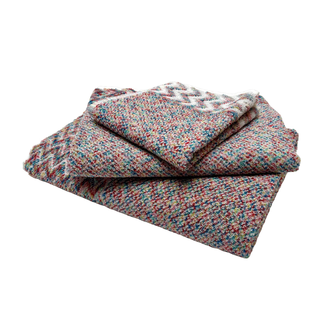 Watercolors Coral Blue Yellow Green Melange Tweed