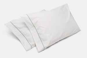Cotton Bed Pillowcases with Classic Piping Design
