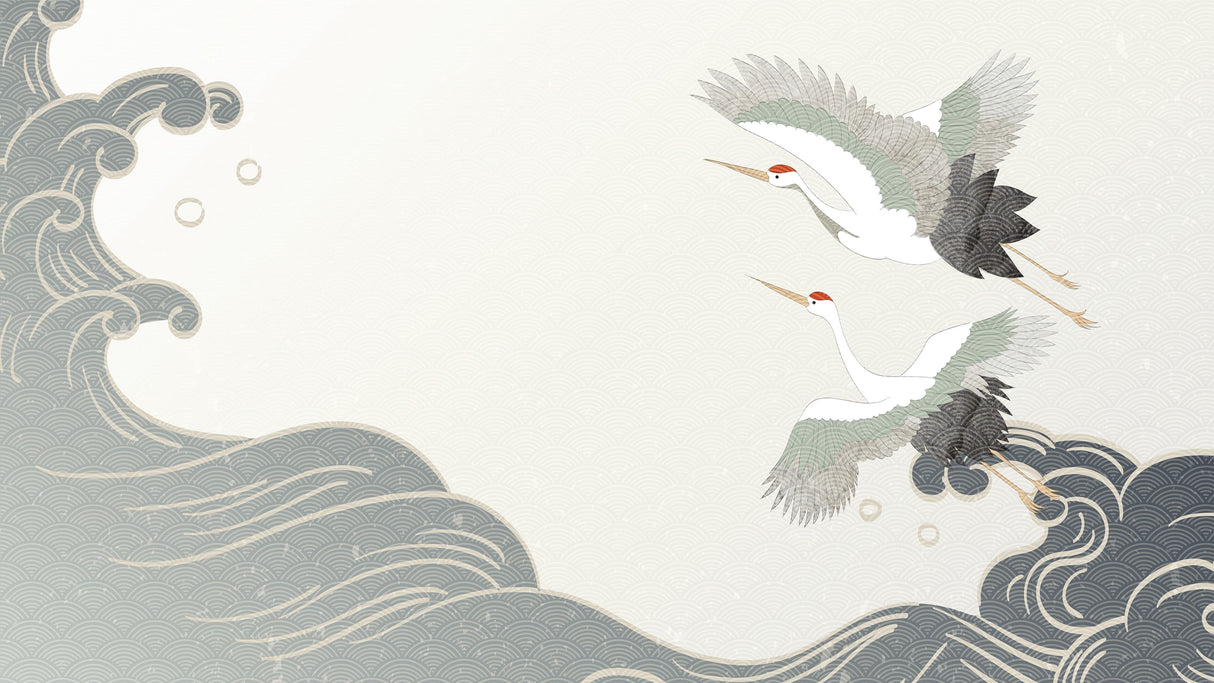Crane Wallpaper - Ocean Waves Wallpaper - Removable Wallpaper Mural
