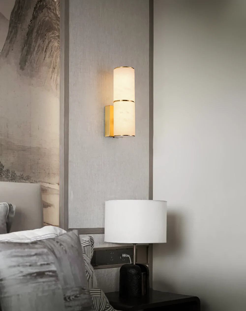 Creative Alabaster Cylindrical Wall Lamp