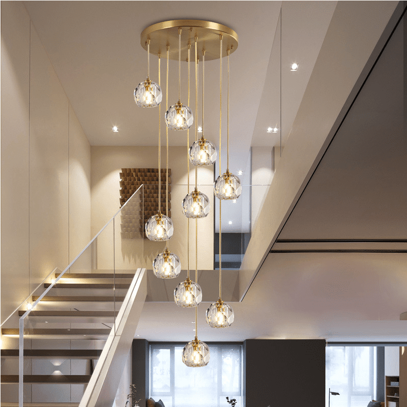 Crystal Ball Linear Round Chandelier