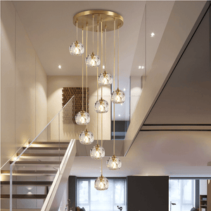 Crystal Ball Linear Round Chandelier