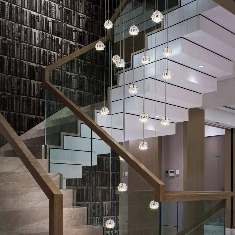 Crystal Ball Linear Round Chandelier