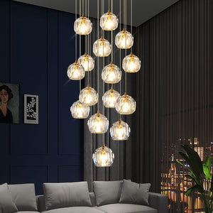 Crystal Ball Linear Round Chandelier