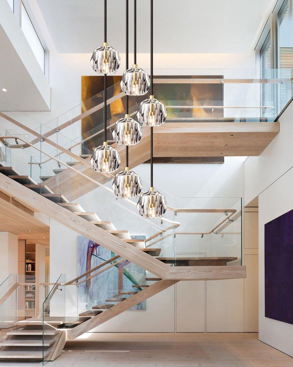 Crystal Ball Linear Round Chandelier