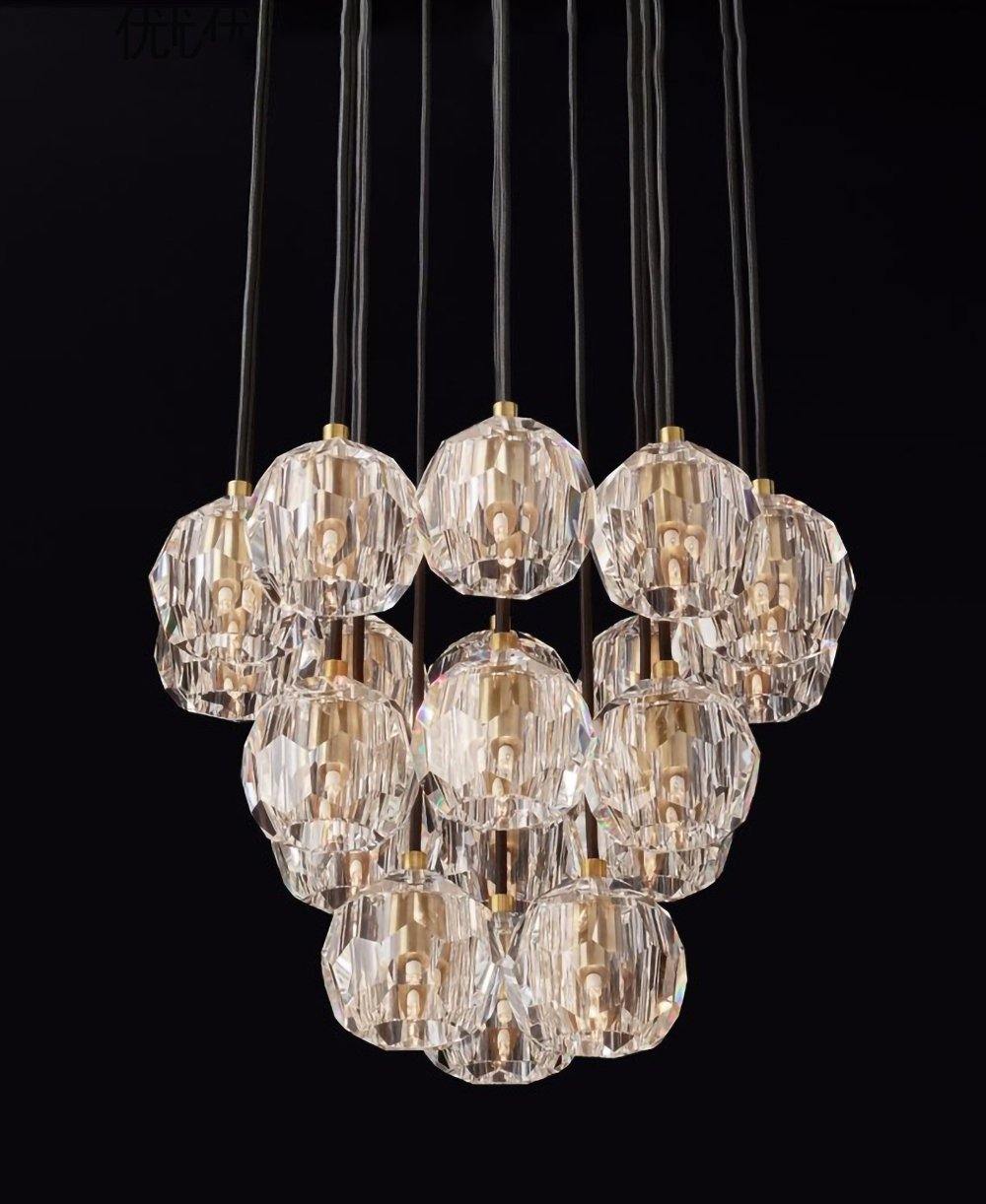 Crystal Ball Linear Round Chandelier