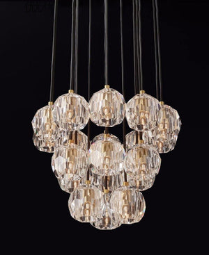 Crystal Ball Linear Round Chandelier