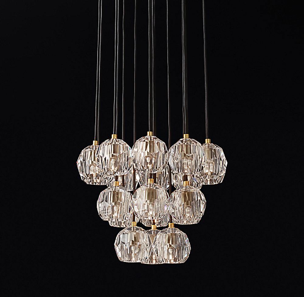 Crystal Ball Linear Round Chandelier