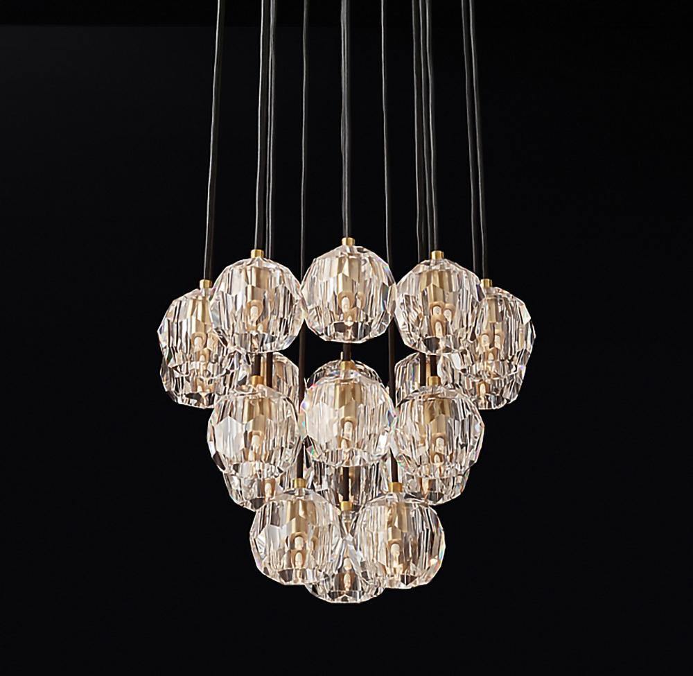 Crystal Ball Linear Round Chandelier