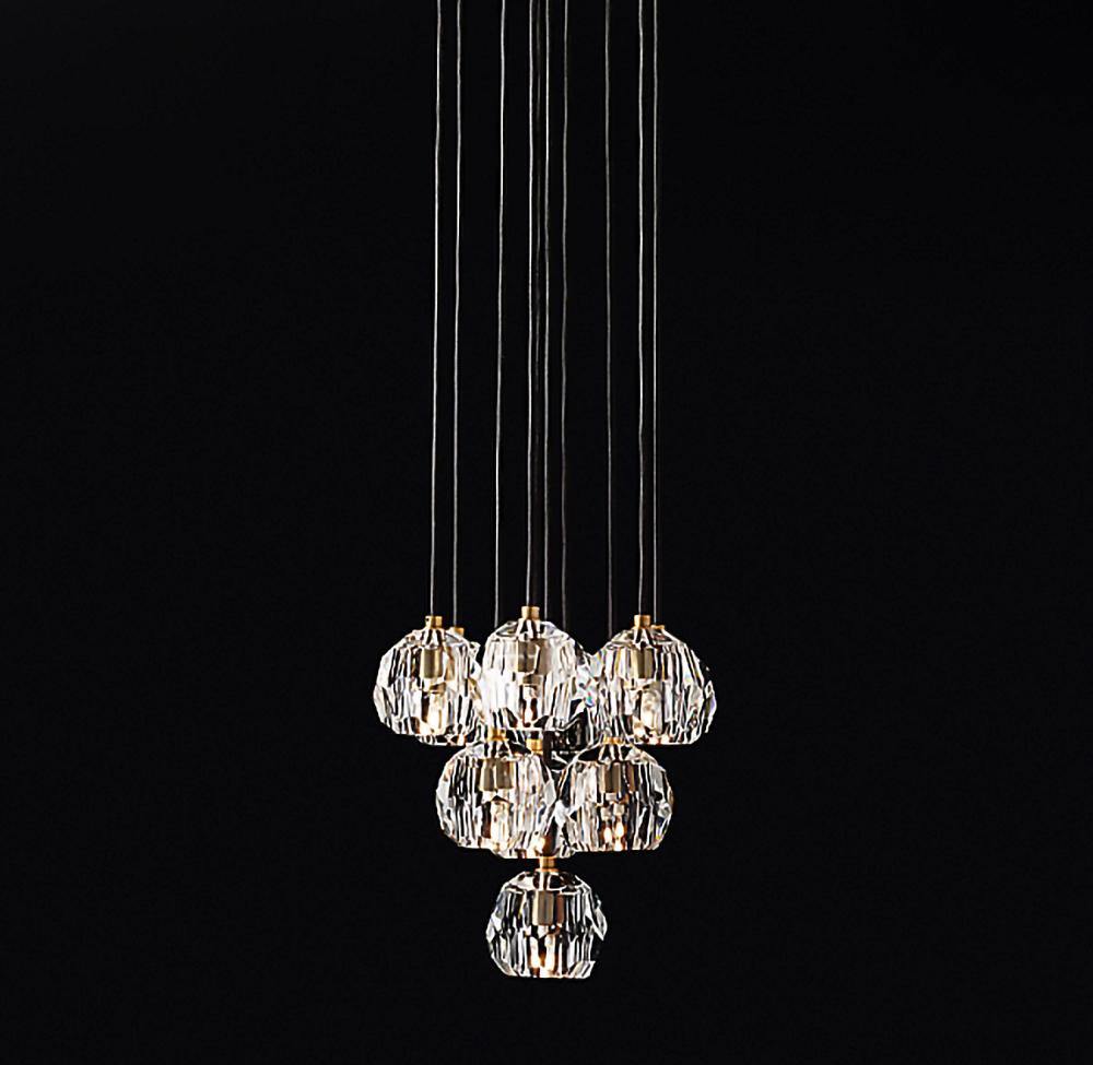 Crystal Ball Linear Round Chandelier
