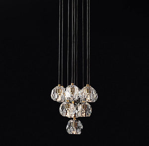 Crystal Ball Linear Round Chandelier