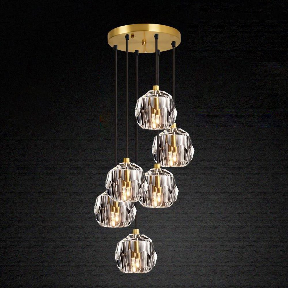 Crystal Ball Linear Round Chandelier