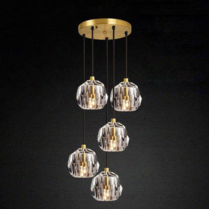 Crystal Ball Linear Round Chandelier