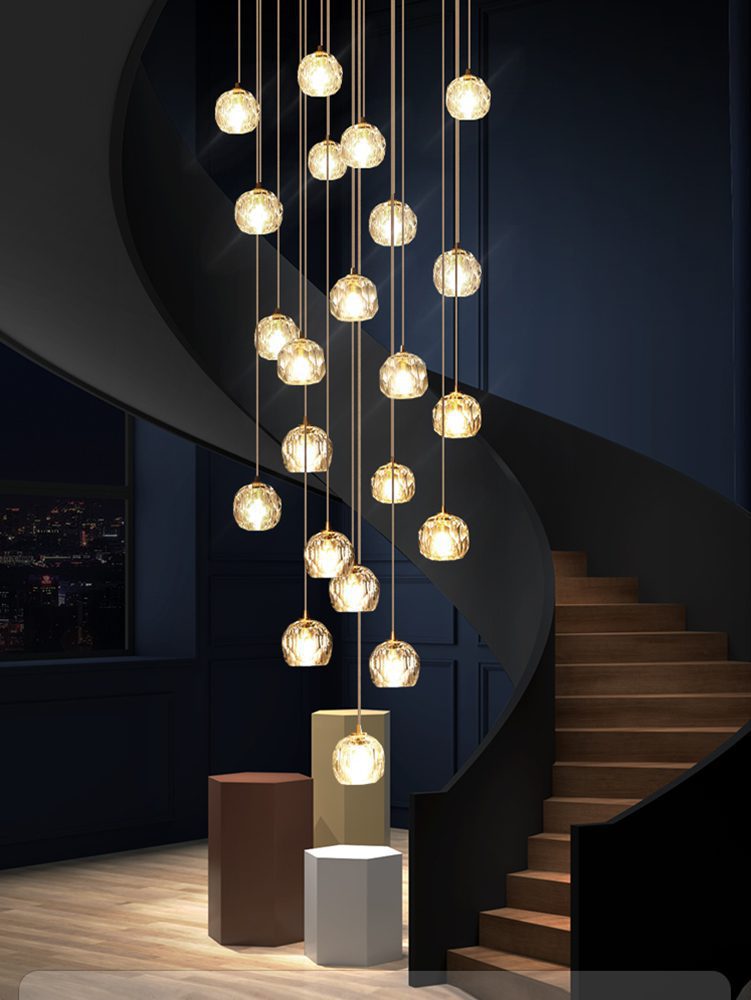 Crystal Ball Linear Round Chandelier