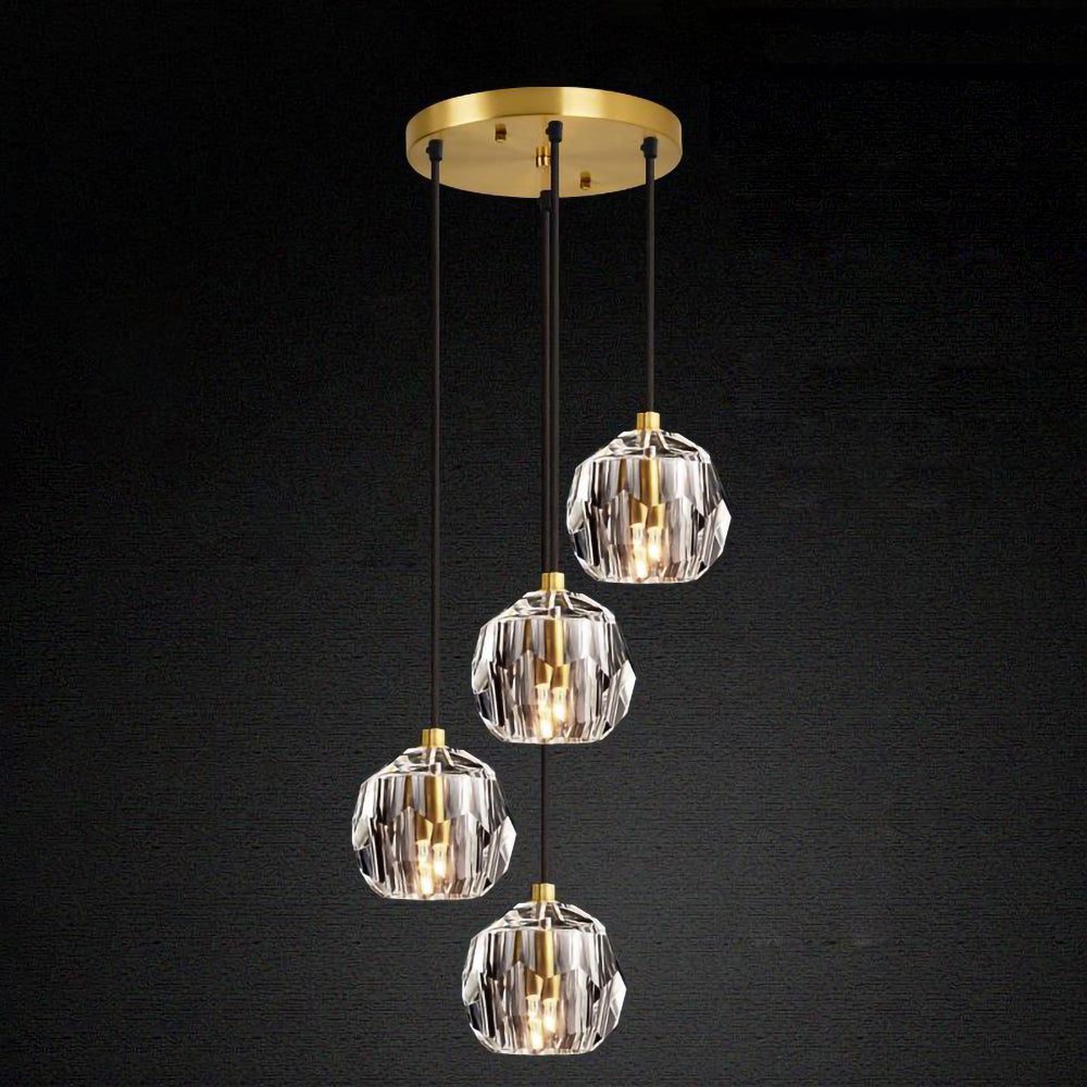 Crystal Ball Linear Round Chandelier