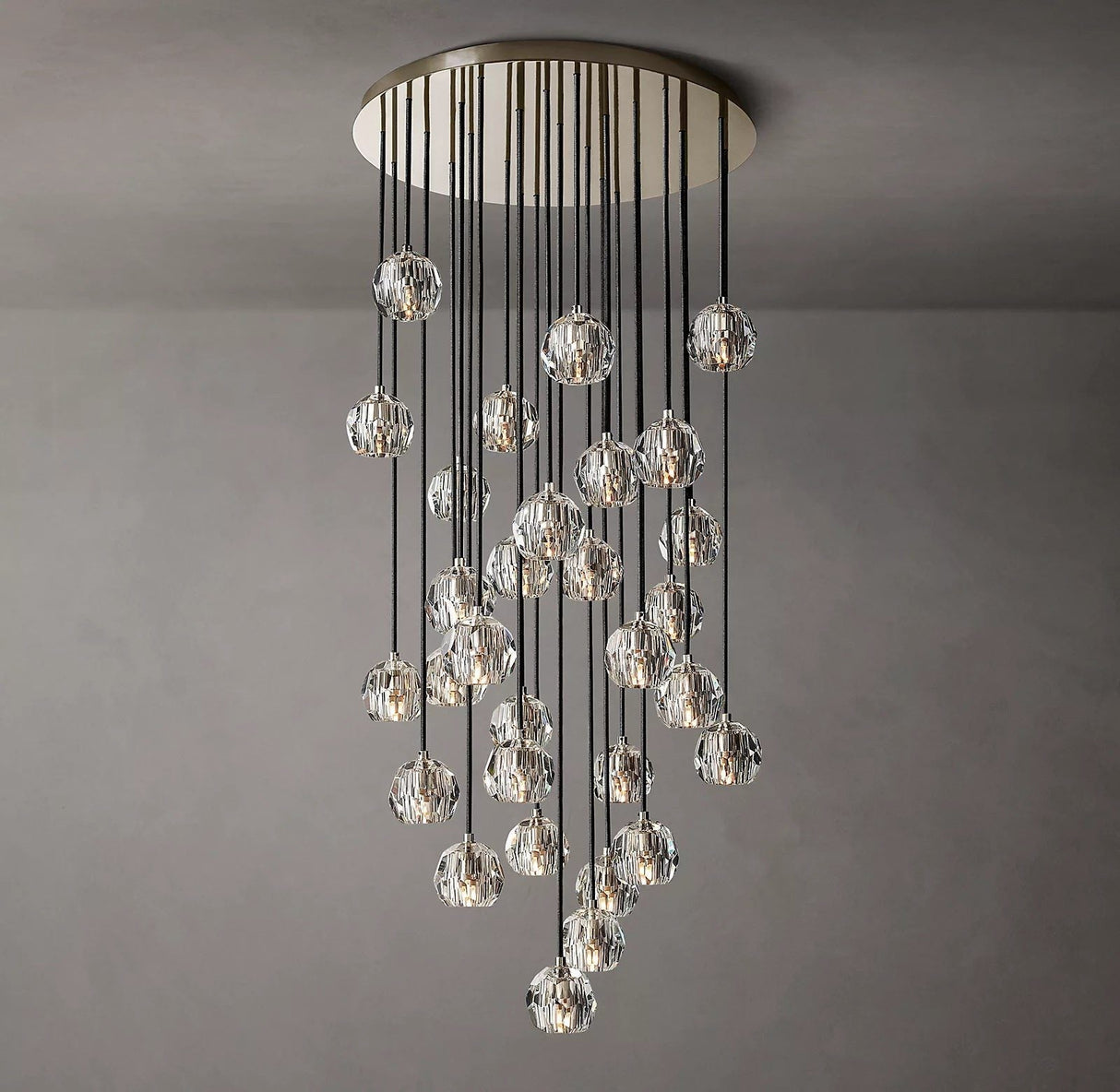 Crystal Ball Linear Round Chandelier