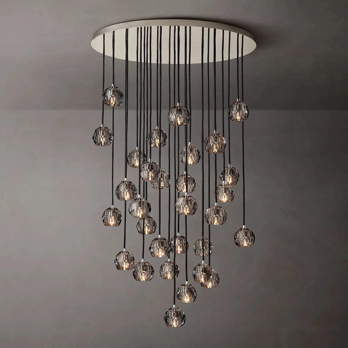 Crystal Ball Linear Round Chandelier