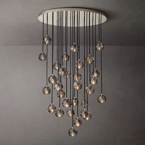 Crystal Ball Linear Round Chandelier