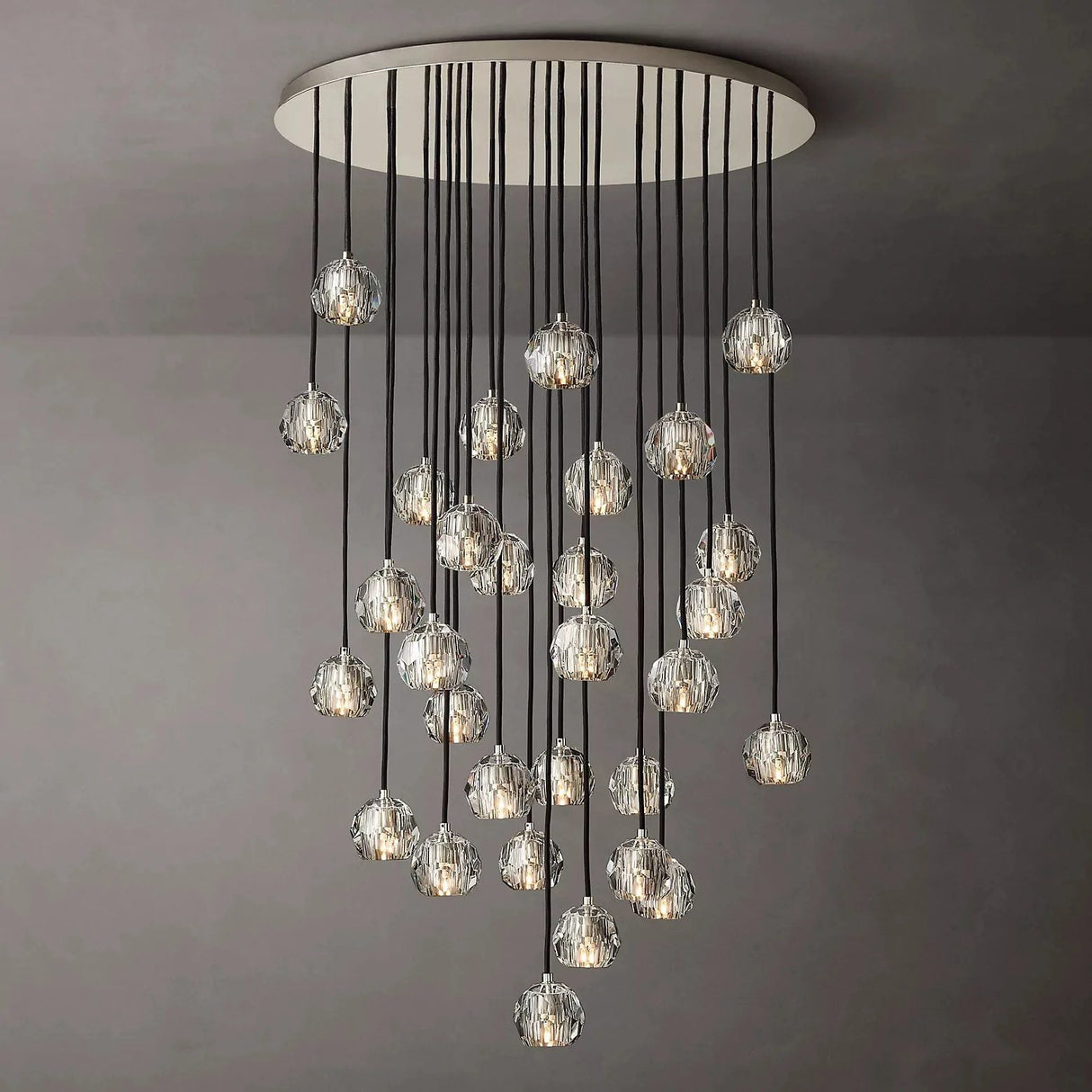 Crystal Ball Linear Round Chandelier