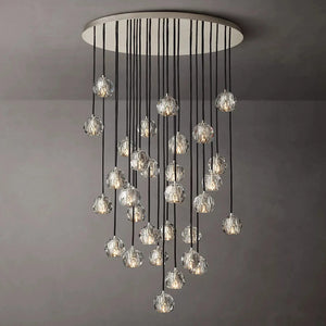 Crystal Ball Linear Round Chandelier