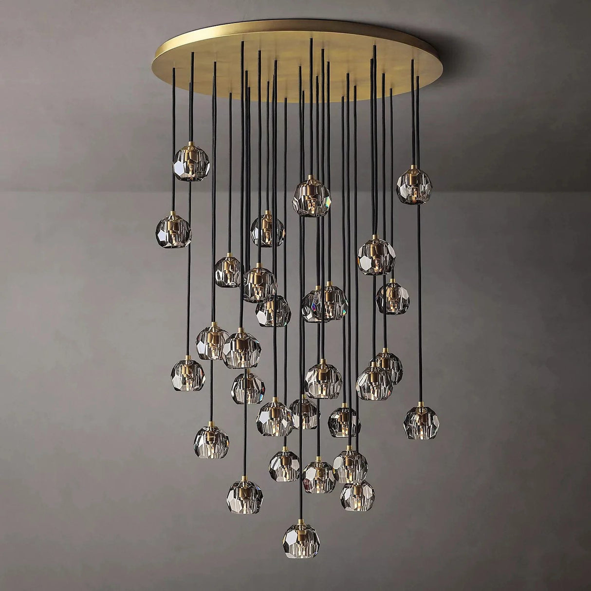 Crystal Ball Linear Round Chandelier