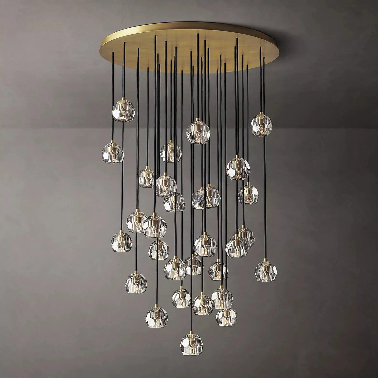 Crystal Ball Linear Round Chandelier
