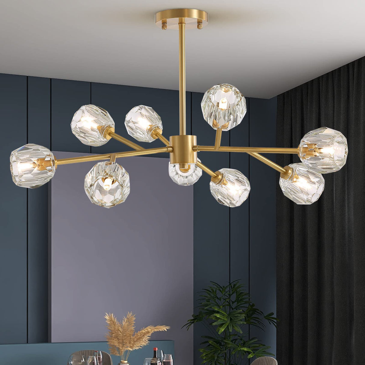 Crystal Ball Round Cluster Chandelier