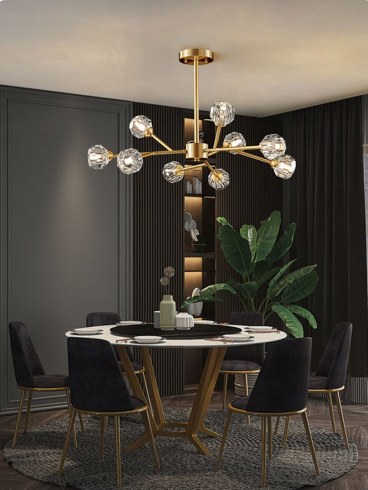 Crystal Ball Round Cluster Chandelier