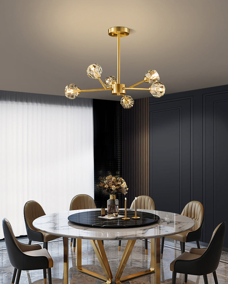 Crystal Ball Round Cluster Chandelier