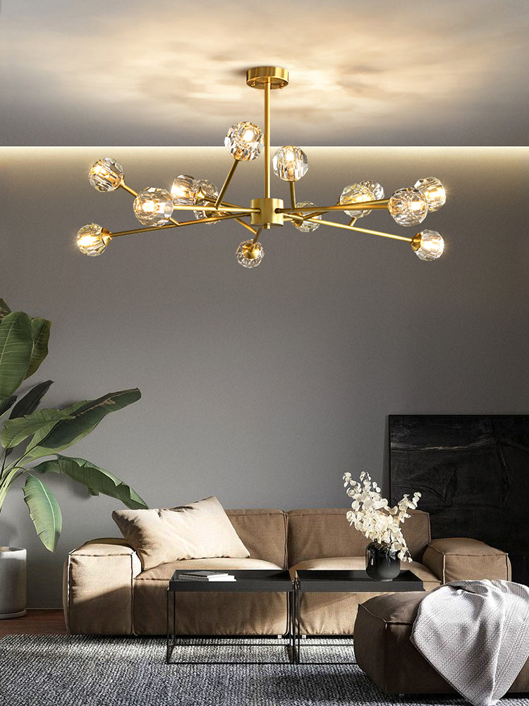 Crystal Ball Round Cluster Chandelier