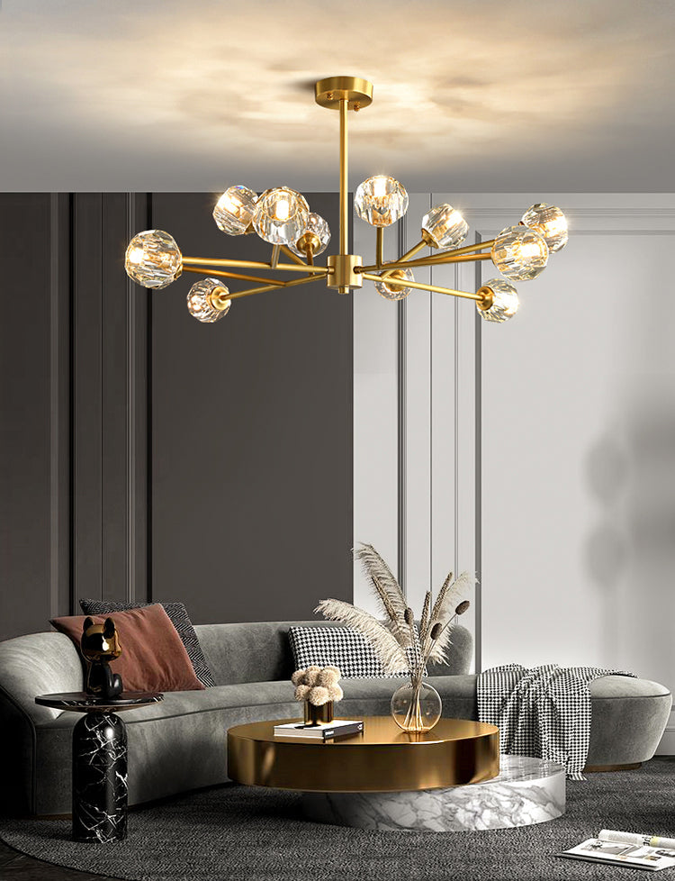 Crystal Ball Round Cluster Chandelier
