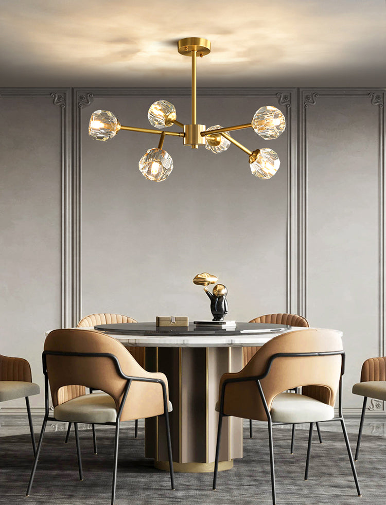 Crystal Ball Round Cluster Chandelier