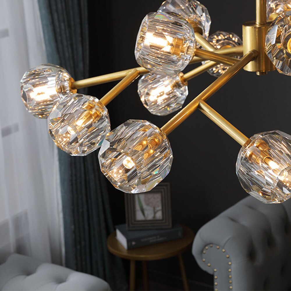 Crystal Ball Round Cluster Chandelier