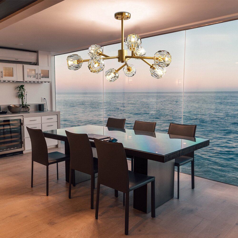 Crystal Ball Round Cluster Chandelier