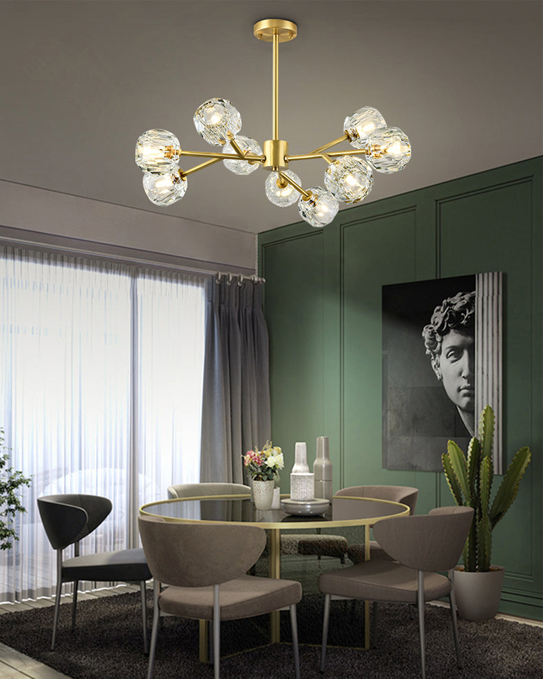 Crystal Ball Round Cluster Chandelier