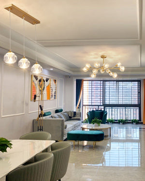 Crystal Ball Round Cluster Chandelier