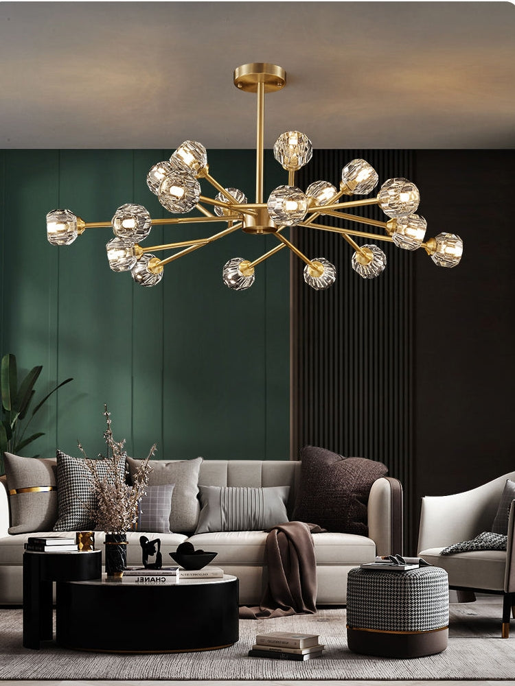 Crystal Ball Round Cluster Chandelier