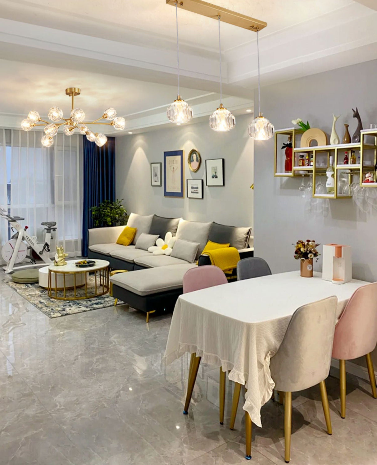 Crystal Ball Round Cluster Chandelier