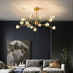 Crystal Ball Round Cluster Chandelier