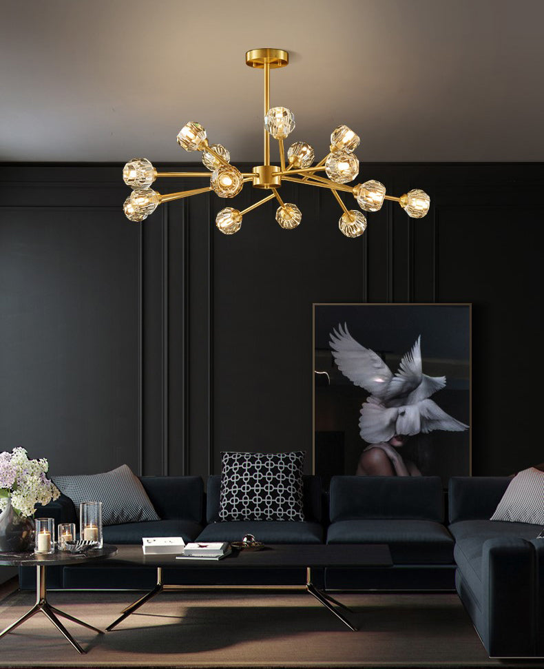 Crystal Ball Round Cluster Chandelier