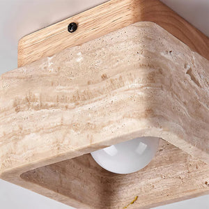 Cube Terra Block Travertine Ceiling Light