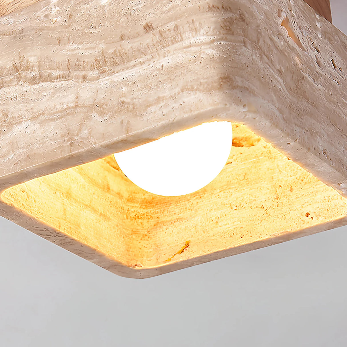 Cube Terra Block Travertine Ceiling Light