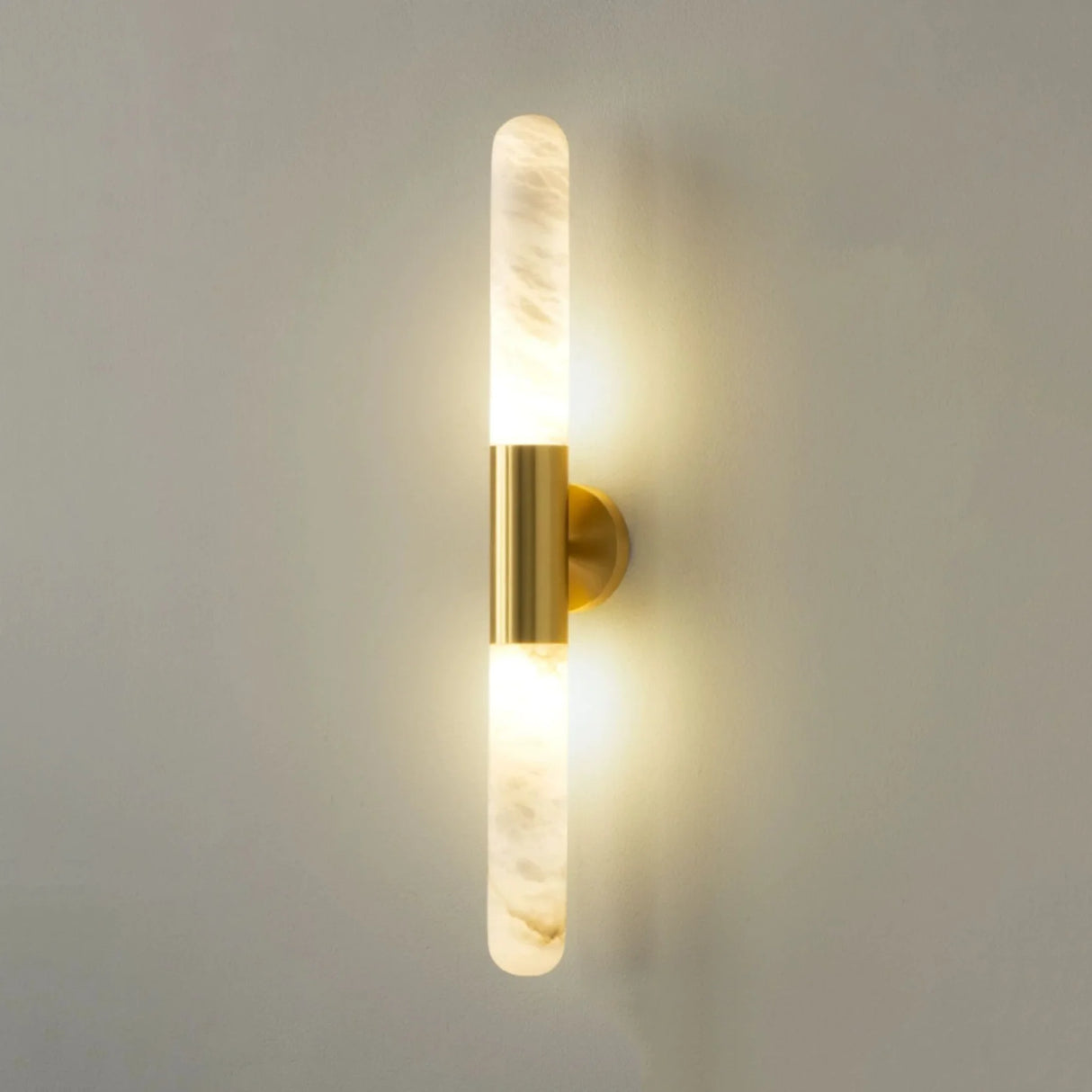 Cylindrical Alabaster Slim Wall Lamp
