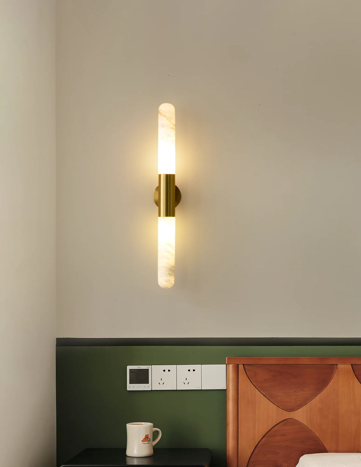 Cylindrical Alabaster Slim Wall Lamp
