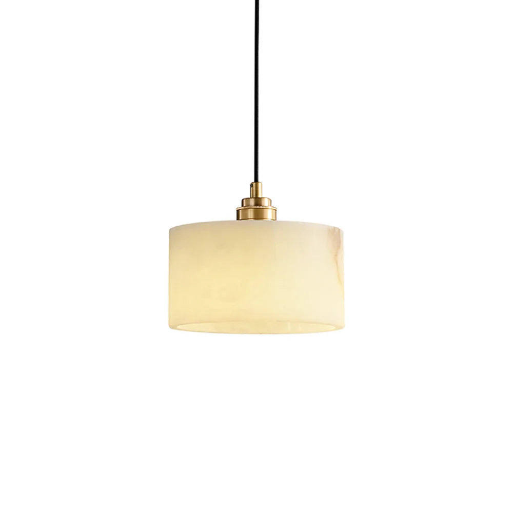 Cylindrical Alabaster Pendant Light