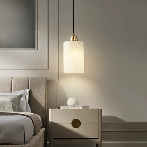 Cylindrical Alabaster Pendant Light