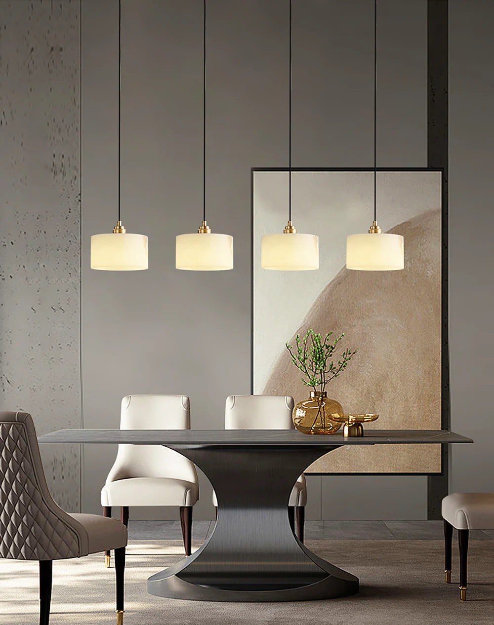 Cylindrical Alabaster Pendant Light