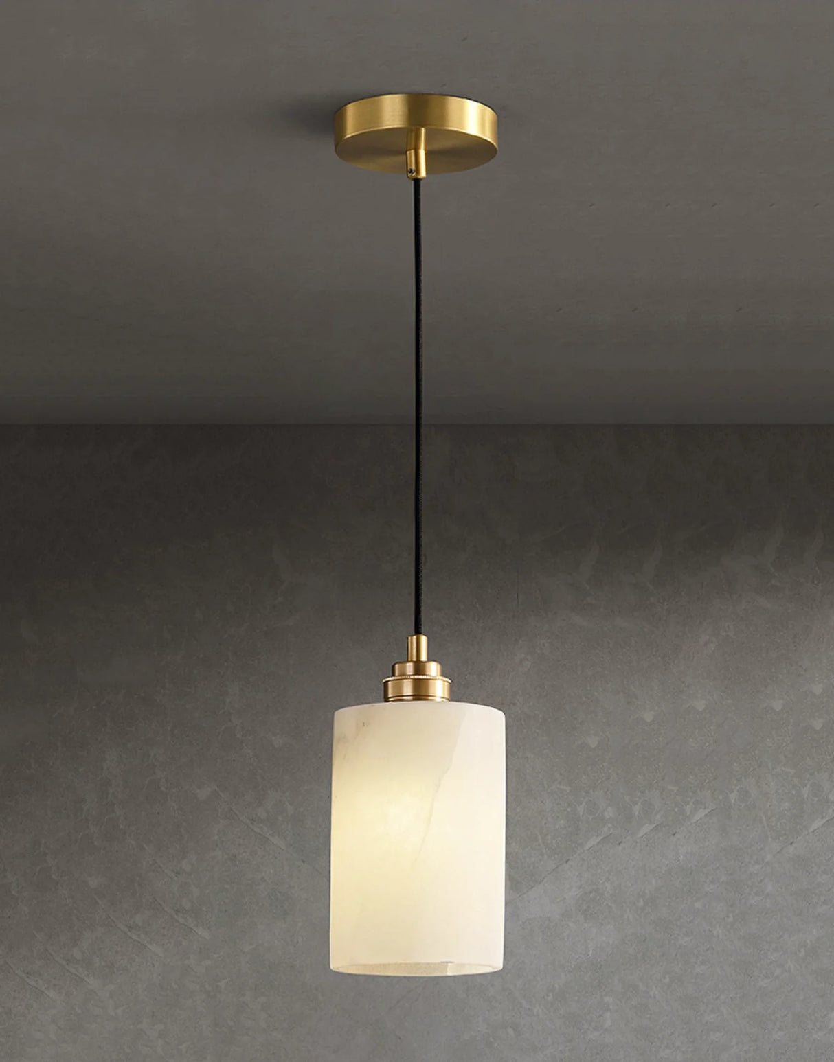 Cylindrical Alabaster Pendant Light